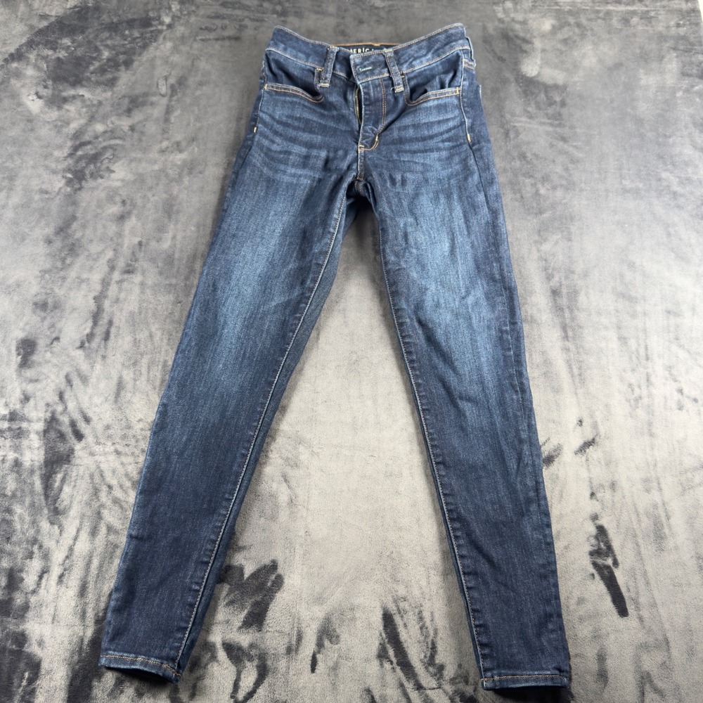 American Eagle Skinny Jeans Womens 2 Dark Blue Ne(x)t Level Stretch Denim